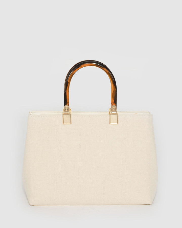 Colette by Colette Hayman Ivory Florence Acrylic Handle Tote Bag