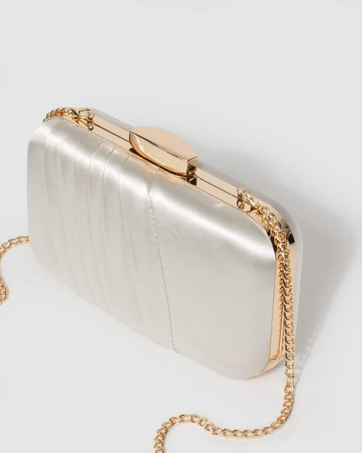 Colette by Colette Hayman Ivory Giovanna Pleat Clutch Bag
