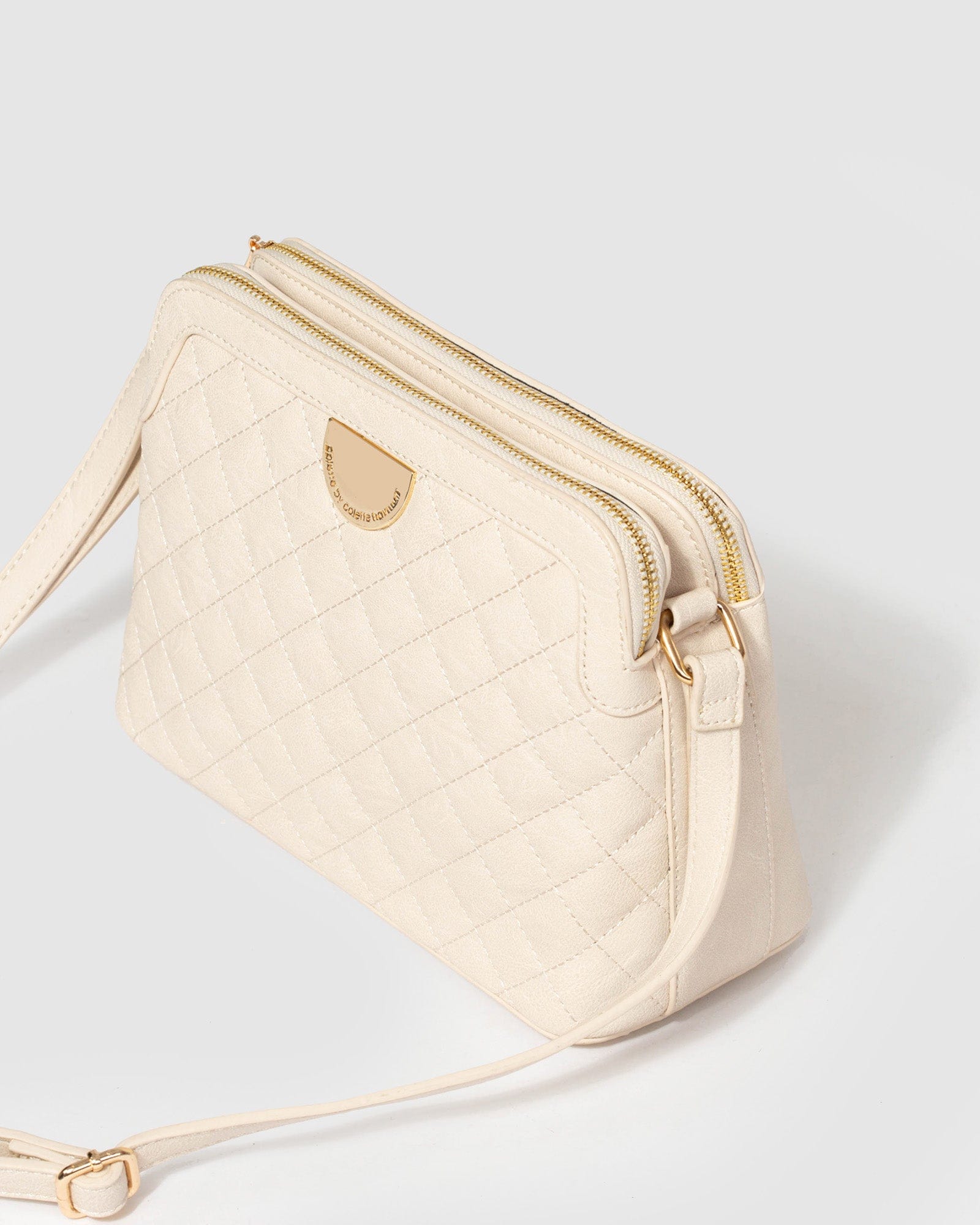 Ivory Quilt Crossbody Bag