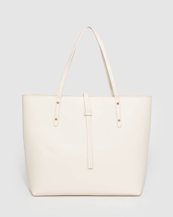 Ivory Large Basic Tote Bag | Tote Bags