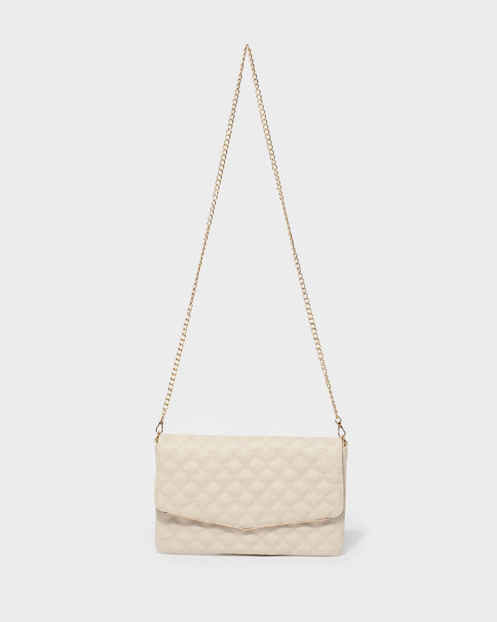 Ivory Robyn Quilt Clutch Bag | Clutch Bags