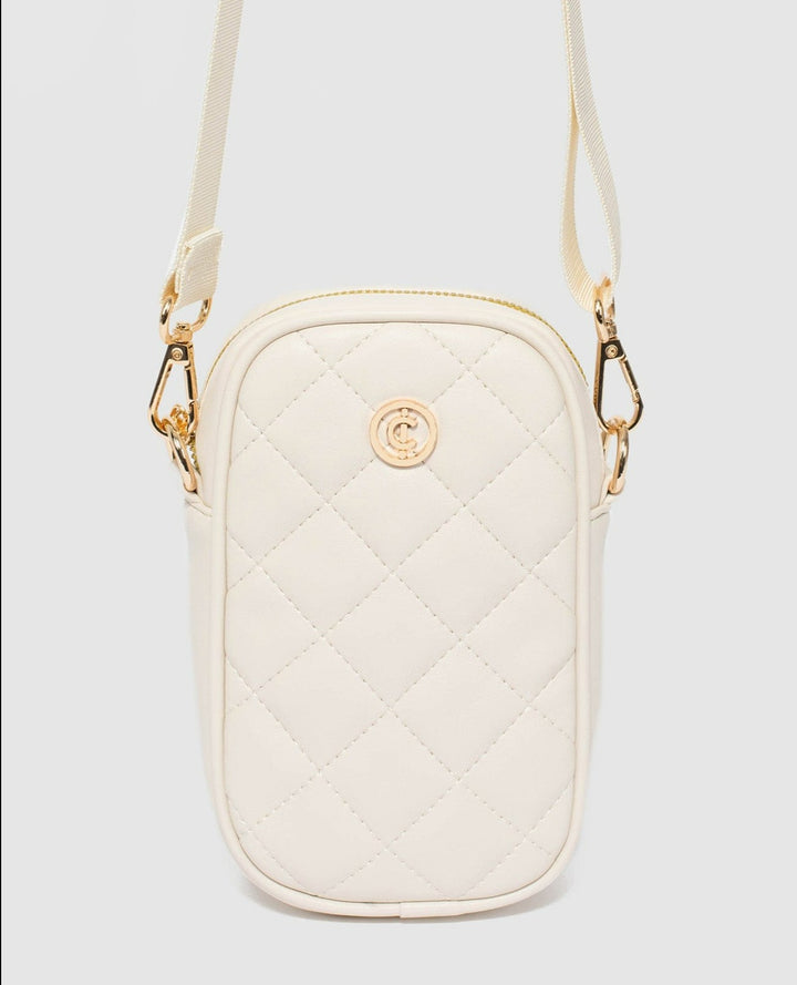 Colette by Colette Hayman Ivory Rubee Quilted Crossbody Phone Bag