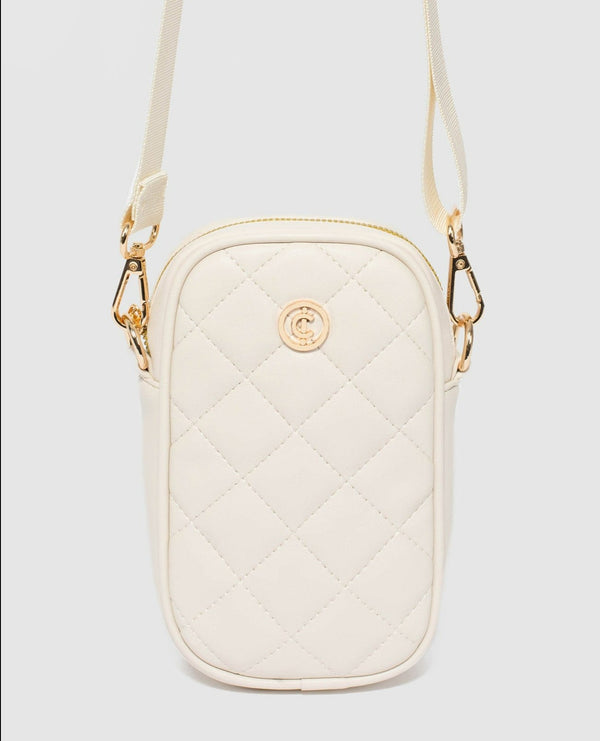 Colette by Colette Hayman Ivory Rubee Quilted Crossbody Phone Bag
