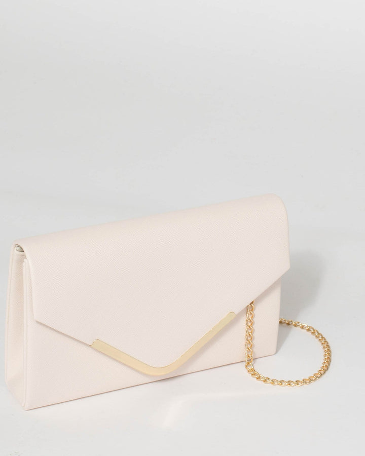 Ivory Saffiano Lila Envelope Clutch Bag | Clutch Bags