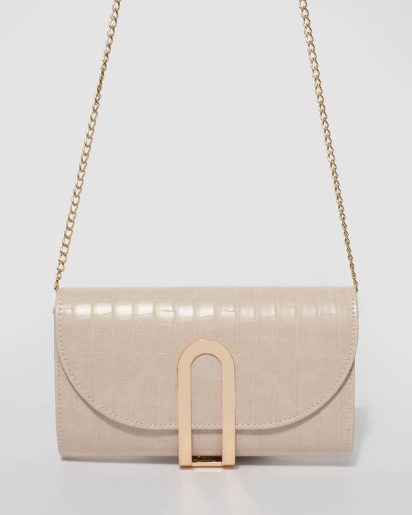 Ivory Shal Sml Hardware Clutch Bag | Clutch Bags