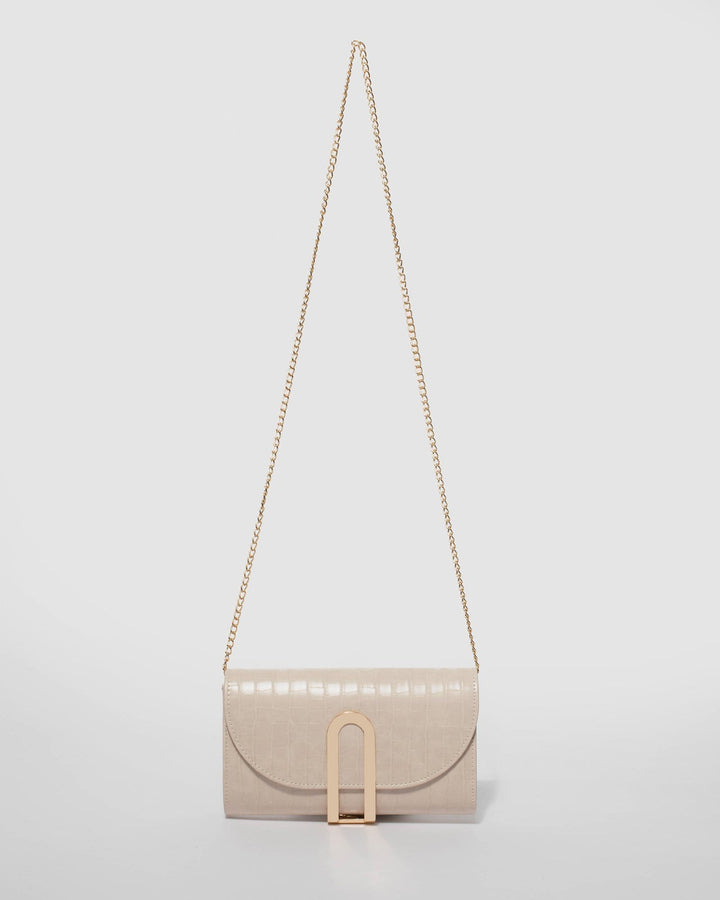 Ivory Shal Sml Hardware Clutch Bag | Clutch Bags