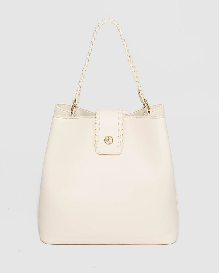 Ivory Sitara Top Handle Bag | Bucket Bags