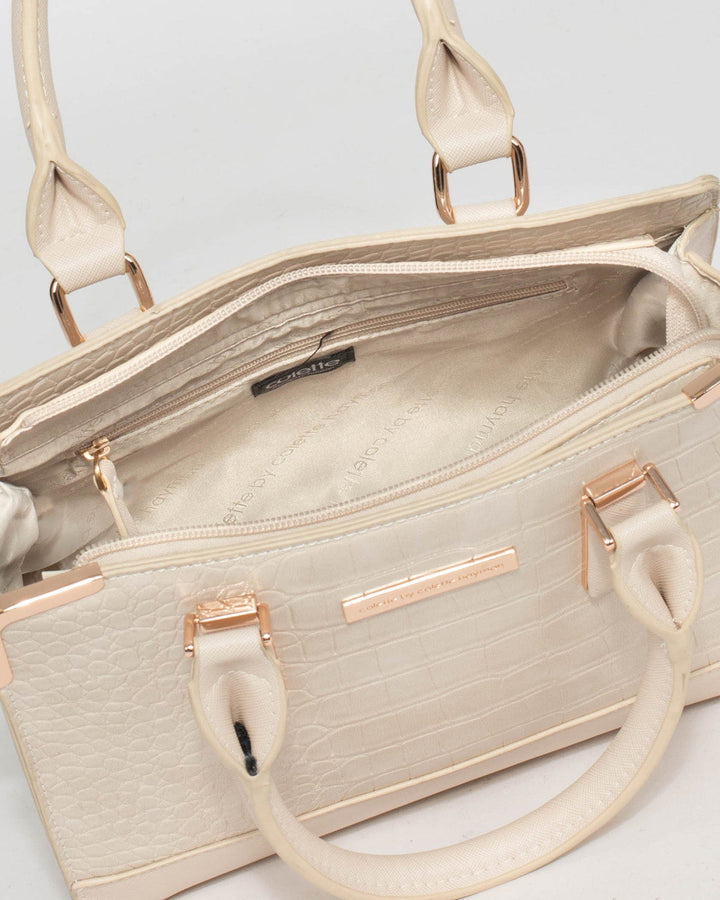 Ivory Stef Panel Tote Bag | Tote Bags