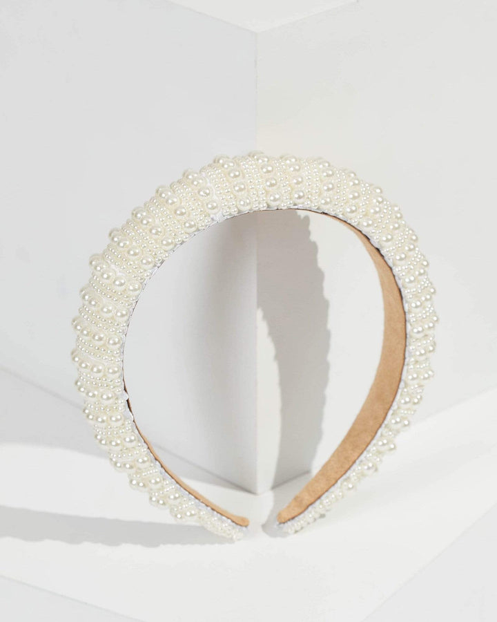 Ivory Thick Pearl Headband | Hair Accessories