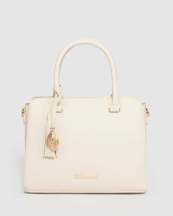 Ivory Tina Tag Tote Bag | Tote Bags