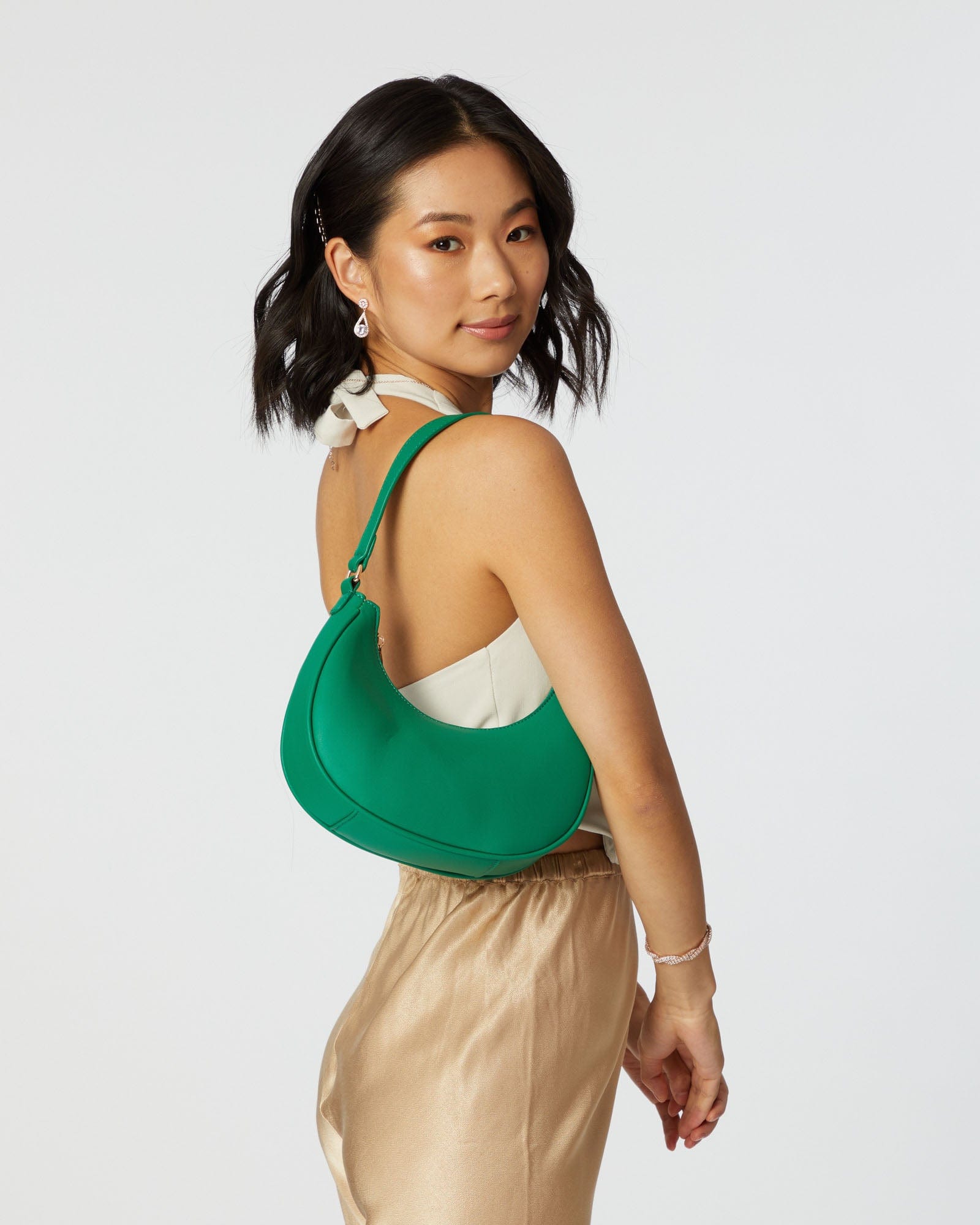 Jasmin Crescent Green Shoulder Bag colette by colette hayman