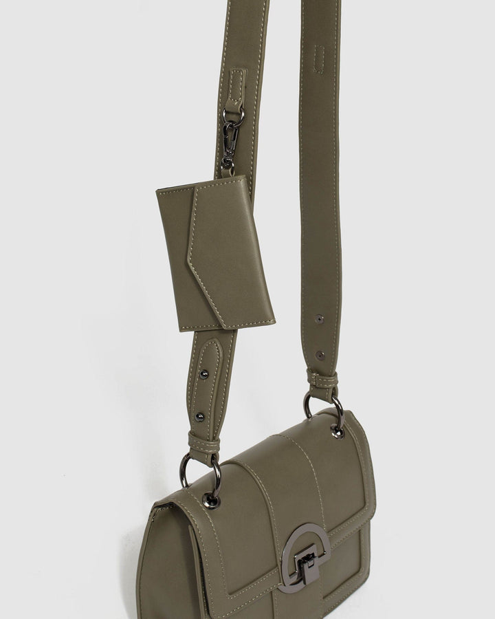 Khaki Sierra Pouch Crossbody Bag | Crossbody Bags