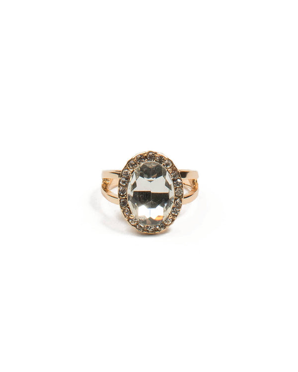 Colette by Colette Hayman Large Pave Stone Gold Ring - Small