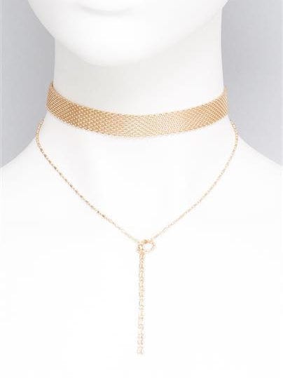 Colette by Colette Hayman Mesh Chain Choker And Lariat Necklace
