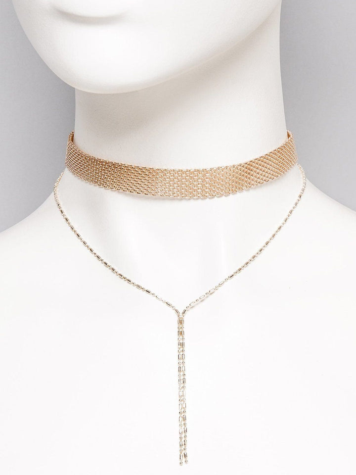 Colette by Colette Hayman Mesh Chain Choker Lariat Necklace