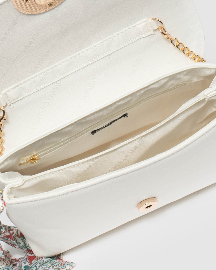 Colette by Colette Hayman Miranda Scarf White Clutch Bag