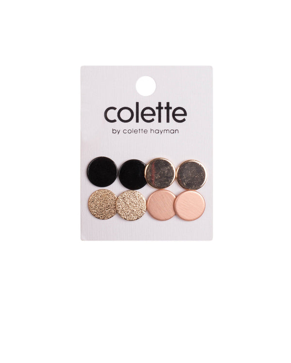 Colette by Colette Hayman Mixed Metal Round Flat Stud Earring Set