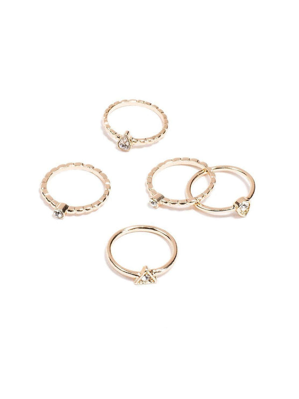 Colette by Colette Hayman Mixed Stone Multi Pack Fine Rings - Large