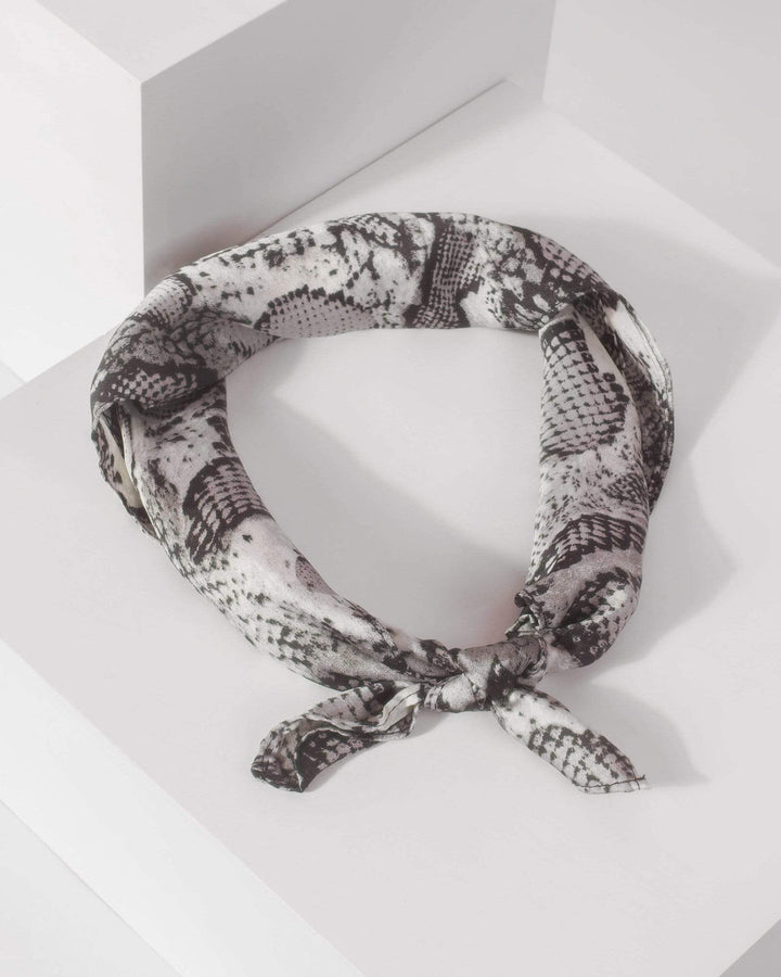 Monochrome Snake Print Fabric Hair Tie | Accessories