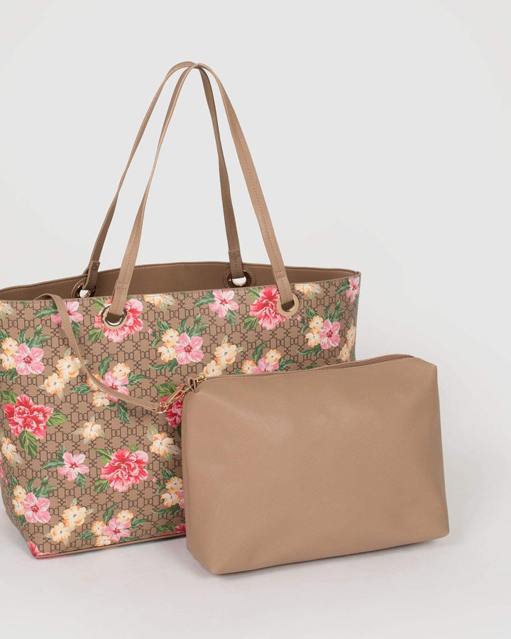 Monogram Bree Large Floral Tote Bag | Tote Bags