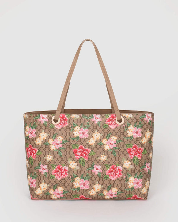 Monogram Bree Large Floral Tote Bag | Tote Bags