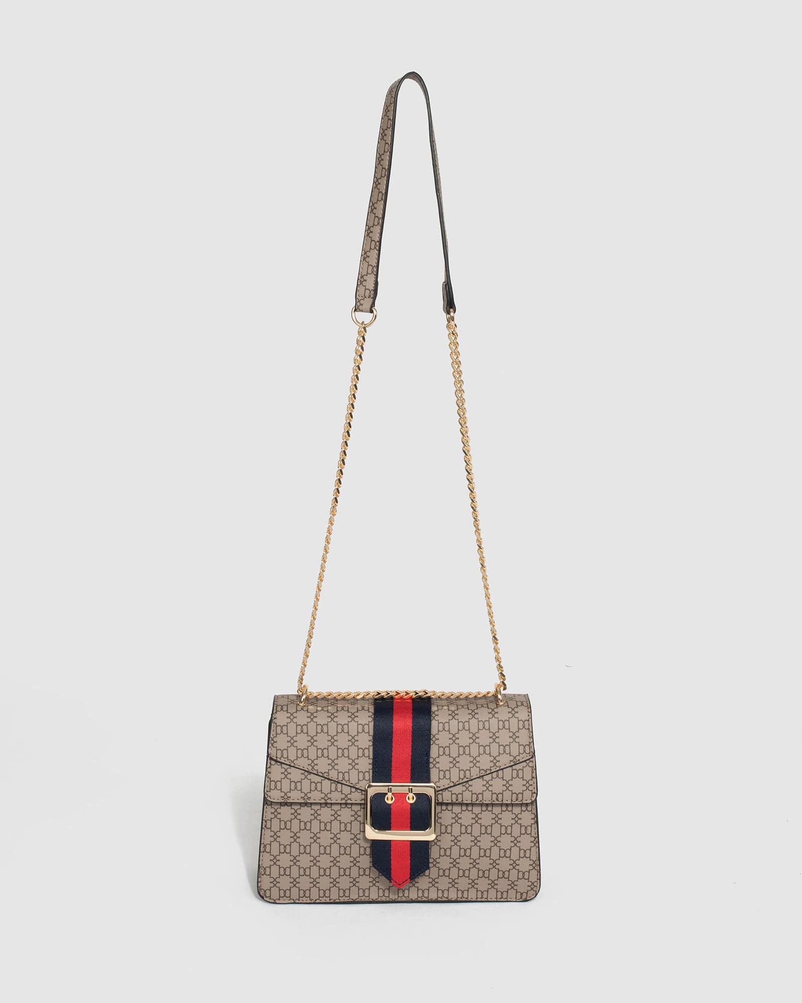 Minimal Monogram Crossbody Bag in Black