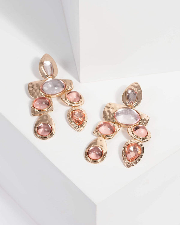 Multi Asymmetrical Stone Drop Earrings | Earrings