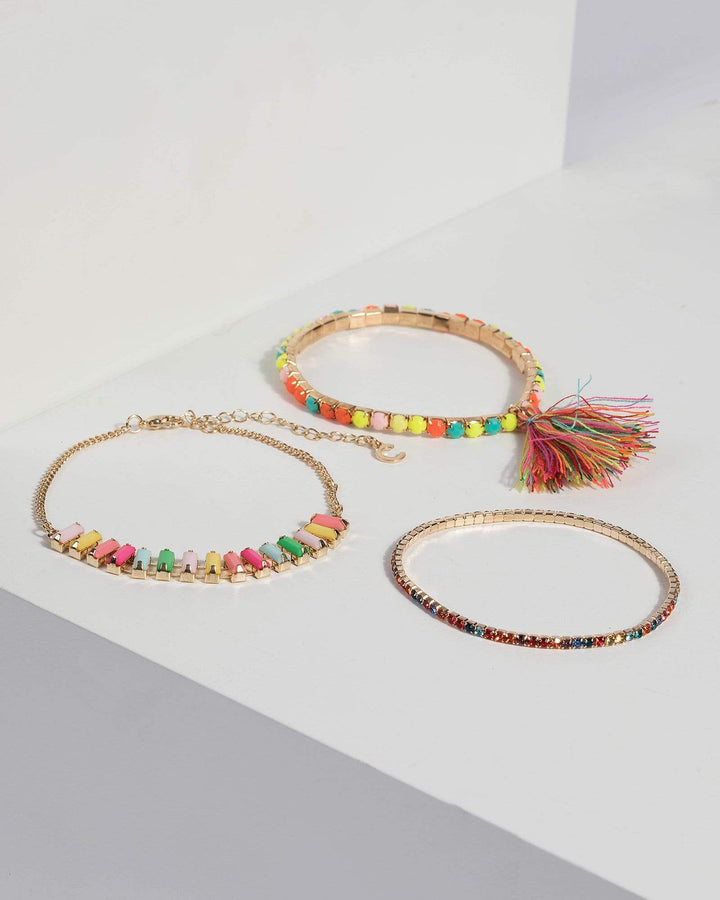 Multi Beaded Tassel Bracelet | Wristwear