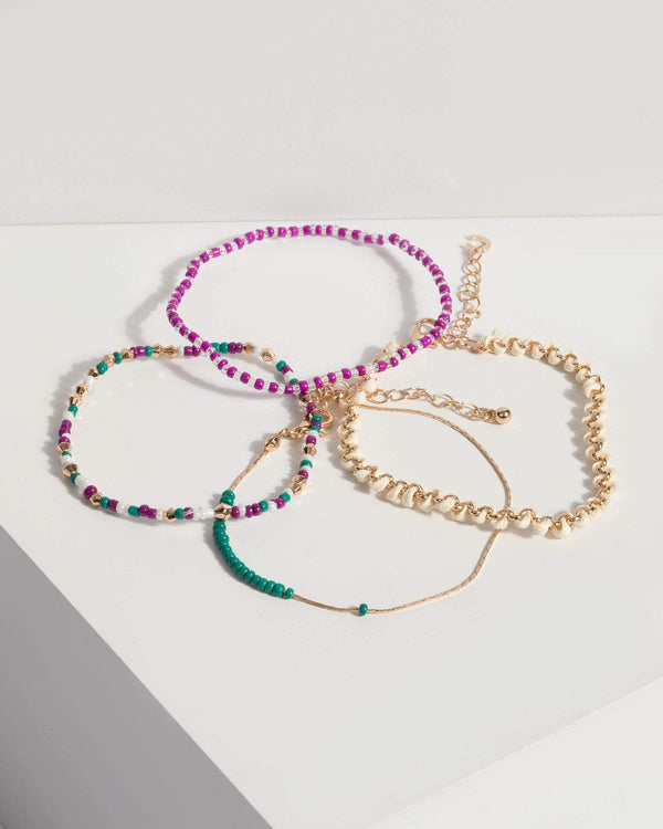Multi Beaded Thread Bracelet Set | Wristwear