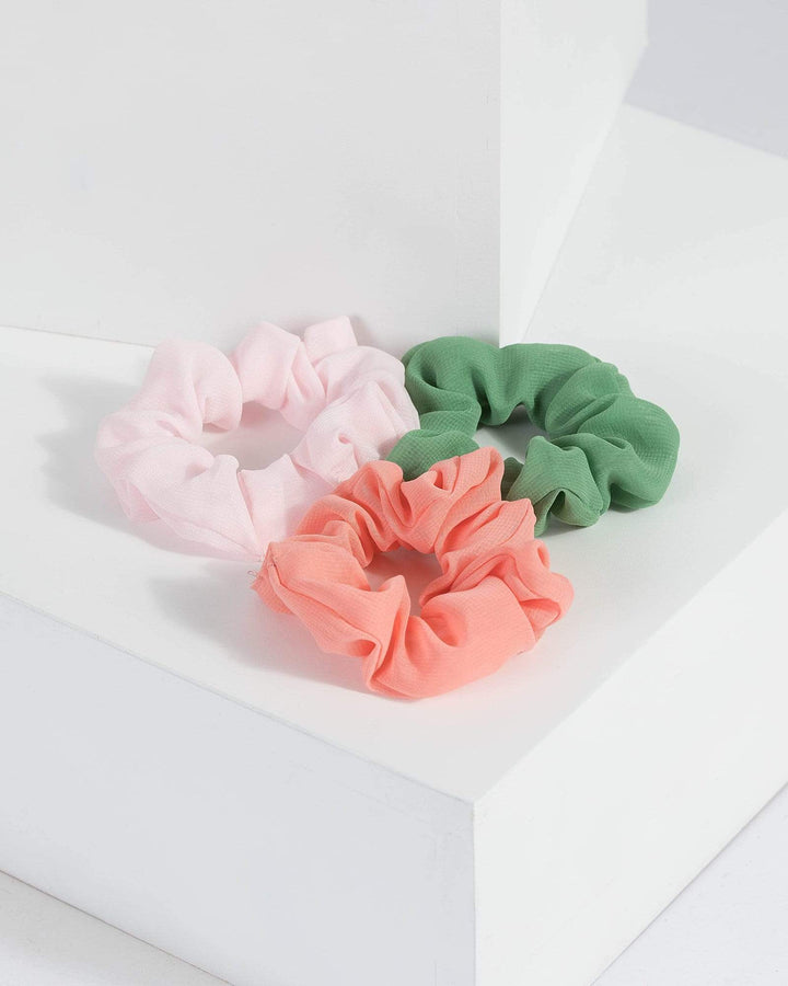 Colette by Colette Hayman Multi Colour 3 Pack Plain Scrunchies