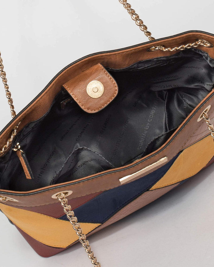 Multi Colour Alyssa Chain Shoulder Bag | Tote Bags