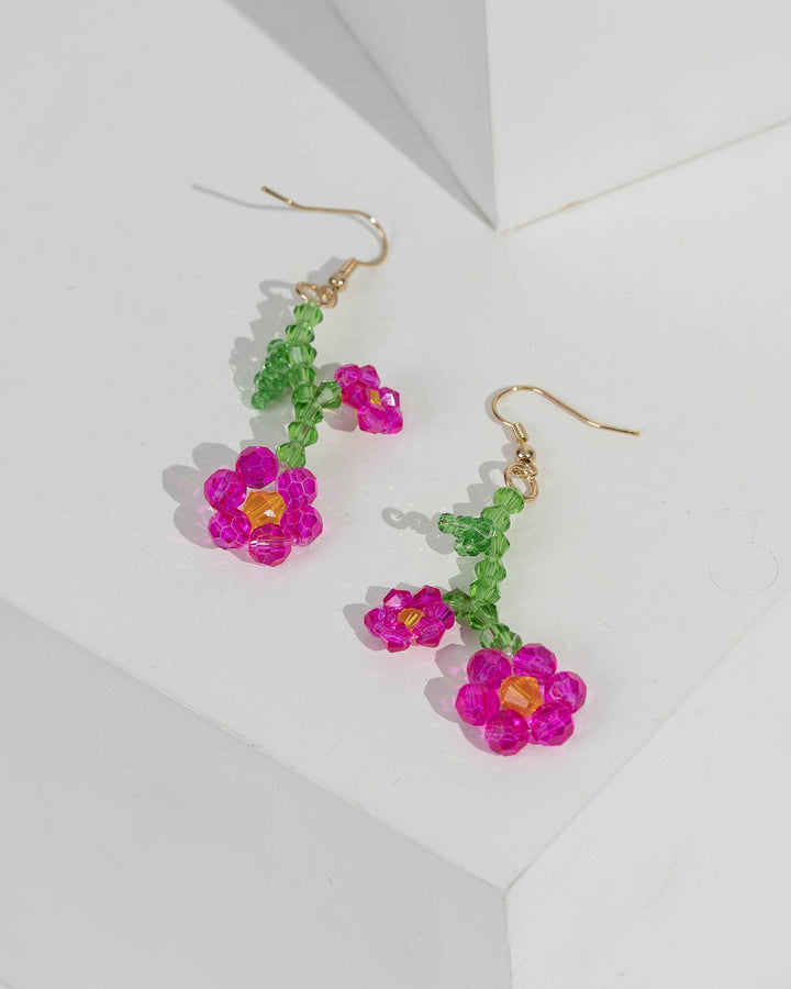 Multi Colour Beaded Bouquet Earrings | Earrings