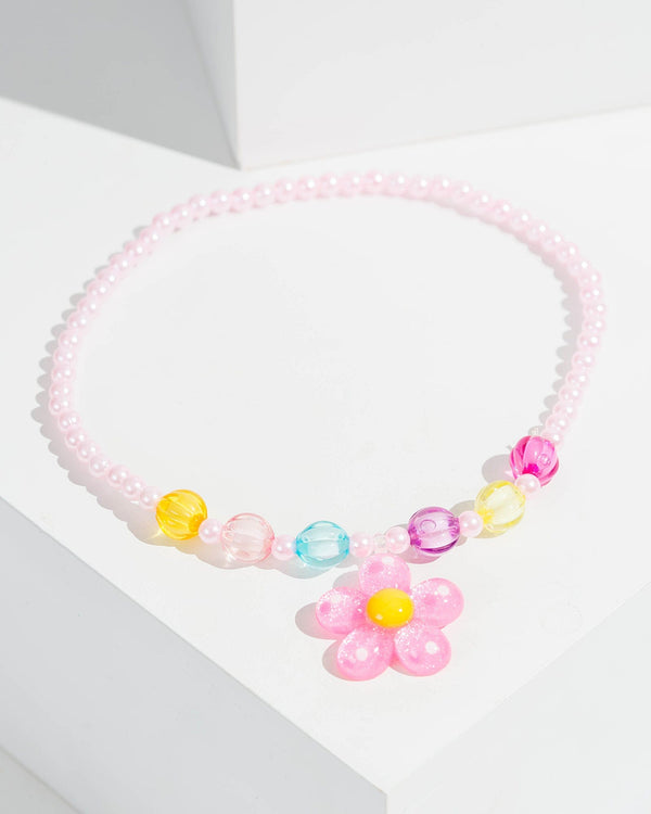 Colette by Colette Hayman Multi Colour Beaded Flower Pendant Necklace