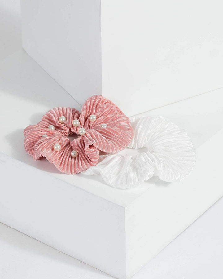 Multi Colour Beaded Scrunchie Set | Accessories