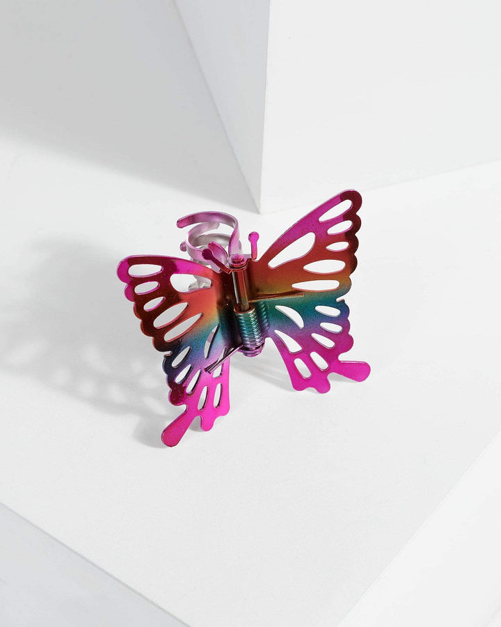 Multi Colour Bold Butterfly Clip | Accessories