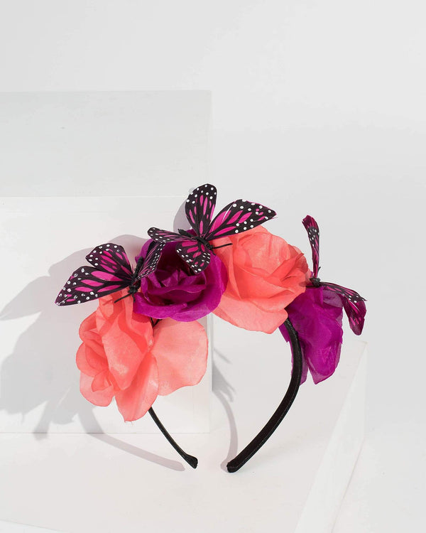Multi Colour Butterfly And Flower Headband | Hair Accessories