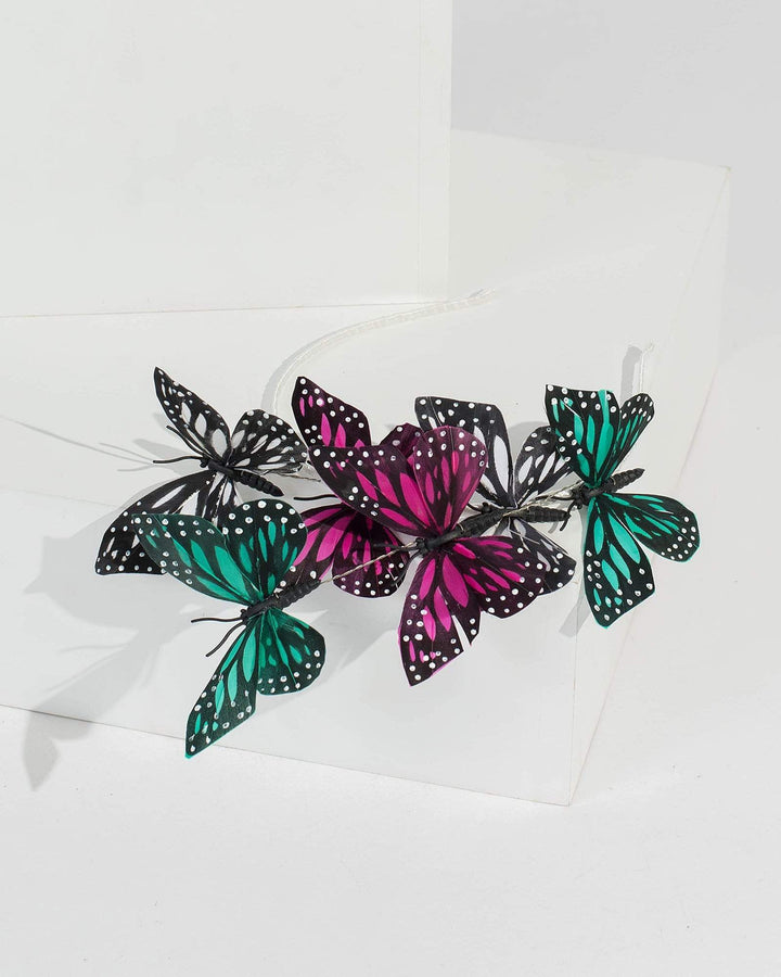 Multi Colour Butterfly Cluster Headband | Hair Accessories
