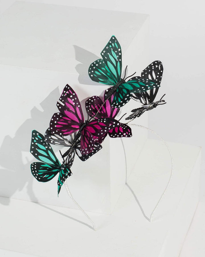 Multi Colour Butterfly Cluster Headband | Hair Accessories