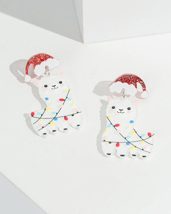 Colette by Colette Hayman Multi Colour Christmas Llama Drop Earrings