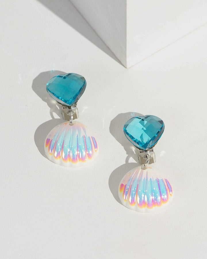 Colette by Colette Hayman Multi Colour Clip On Heart And Shell Earrings