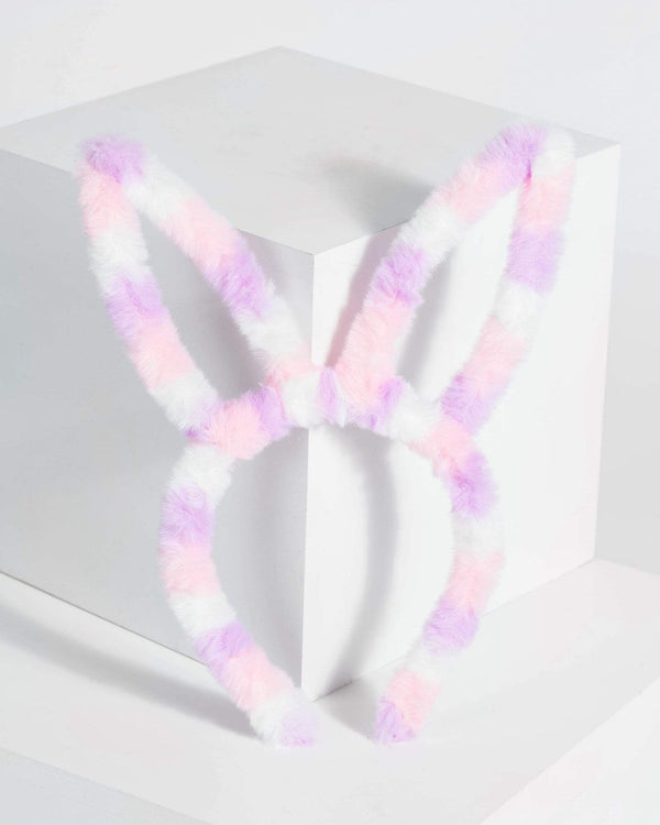 Multi Colour Colourful Fluffy Bunny Ears | Accessories