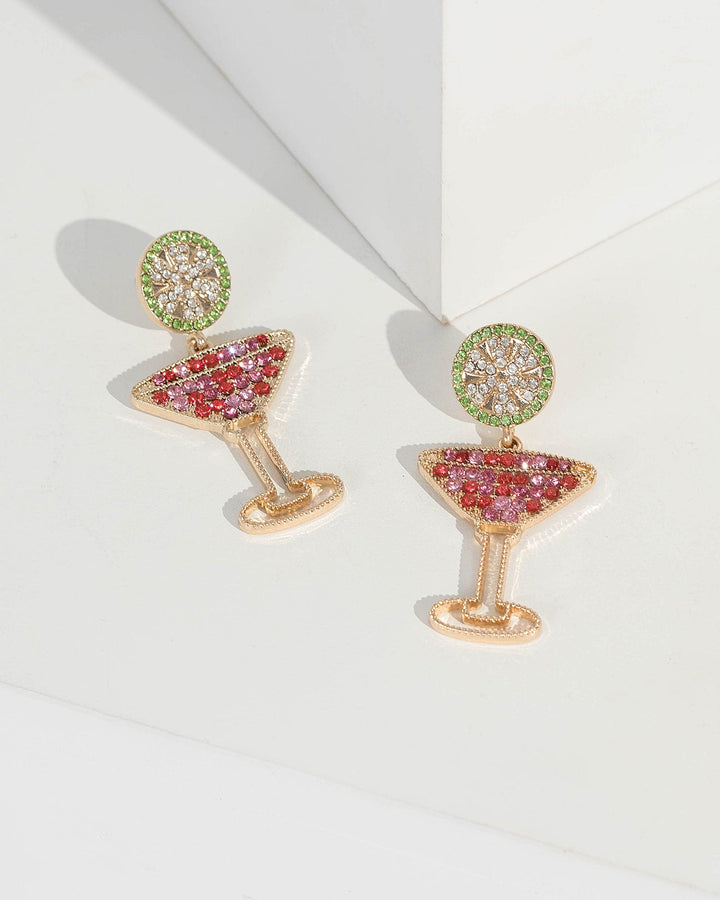 Multi Colour Crystal Cocktail Drop Earrings | Earrings