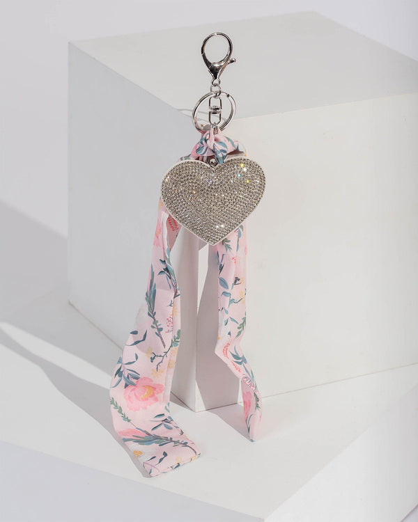 Colette by Colette Hayman Multi Colour Crystal Heart And Scarf Keyring
