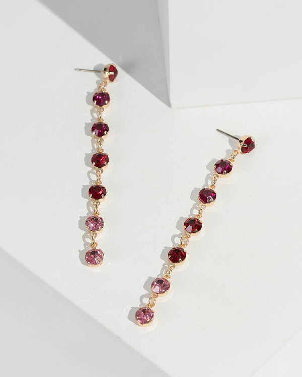 Multi Colour Dainty Multi Crystal Drop Earrings | Earrings