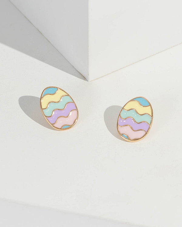 Multi Colour Easter Egg Stud Earrings | Earrings