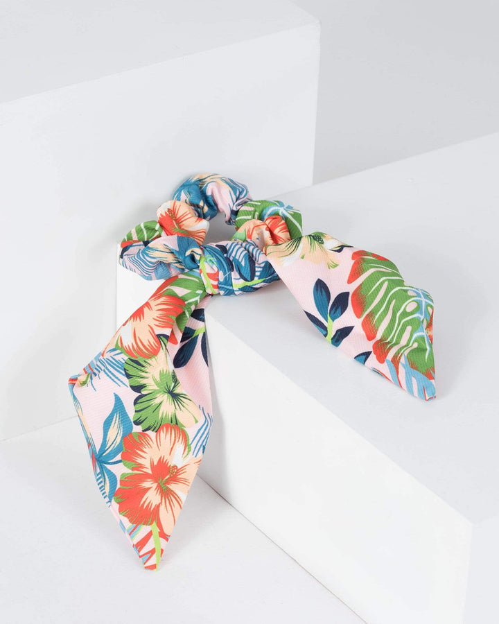 Multi Colour Floral Print Detail Hair Tie | Accessories