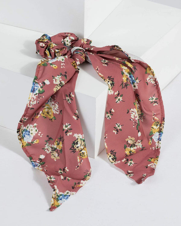 Multi Colour Floral Print Scarf Scrunchie | Accessories