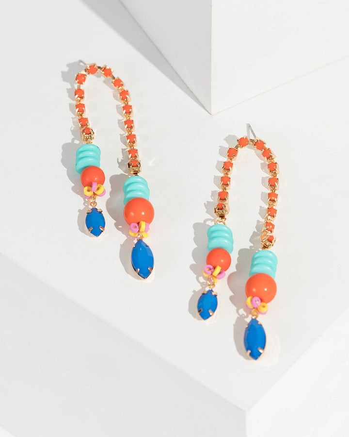 Multi Colour Fun Beaded Detail Drop Earrings | Earrings