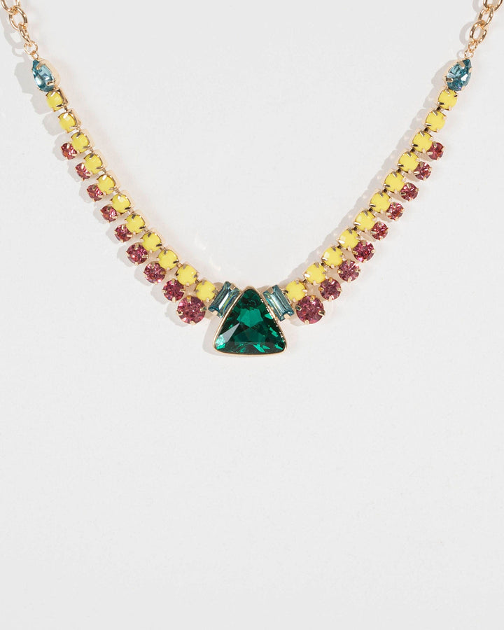 Colette by Colette Hayman Multi Colour Geo Gems Chain Necklace
