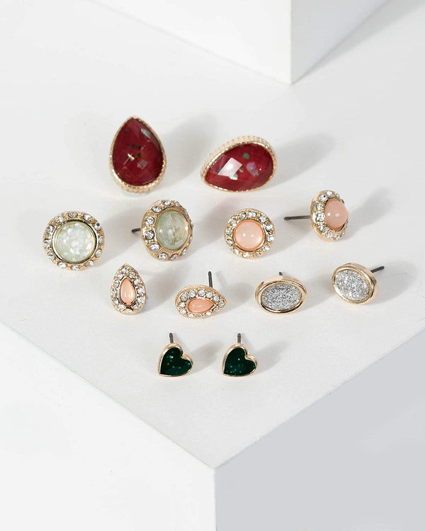 Colette by Colette Hayman Multi Colour Glitter Drops Multi Pack Earrings
